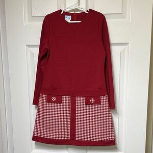 Luli & Me Red Houndstooth Kids Dress